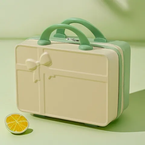 Mini Βαλιτσάκι Καλλυντικών Μικρή Ταξιδιωτική Βαλίτσα Φορητή Σκληρή Τσάντα Χειρός Με Χαριτωμένο Σχέδιο Φιόγκου Κουτί Αποθήκευσης Μακιγιάζ