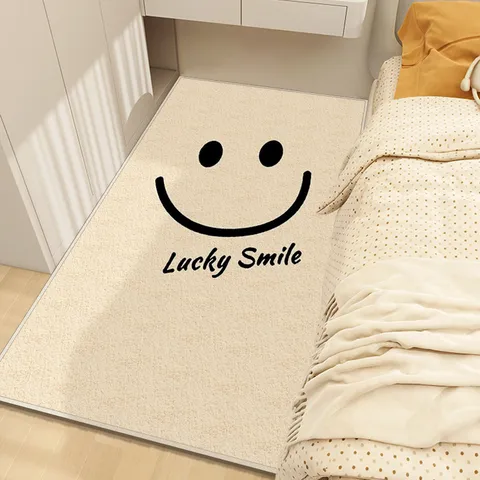 Cute Cartoon Printed Polyester Fiber Non Slip Bedside Carpet Living Room Floor Mat Home Decor Bedroom Area Rug