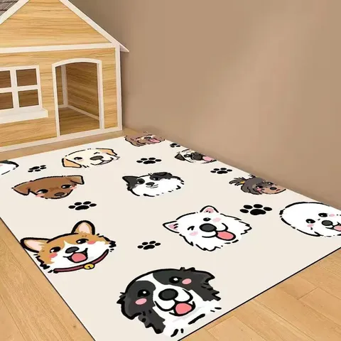 Tappetino per Pavimento Animale Domestico Cartone Animato PVC Pulizia Facile Impermeabile Soggiorno