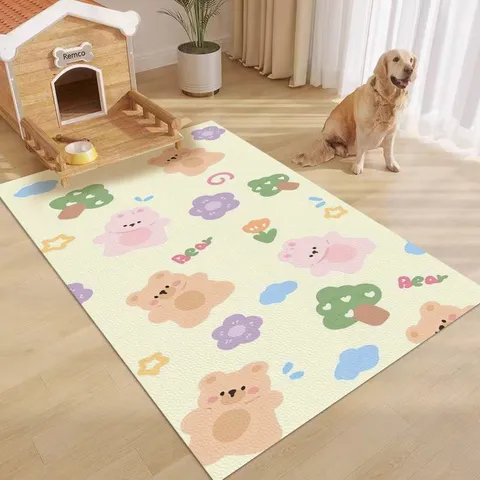 Tappetino per Animali Domestici in PVC a Cartoni Animati Antiscivolo Facile da Pulire Tappetino per la Casa Resistente allo Sporco Decorazione per Soggiorno