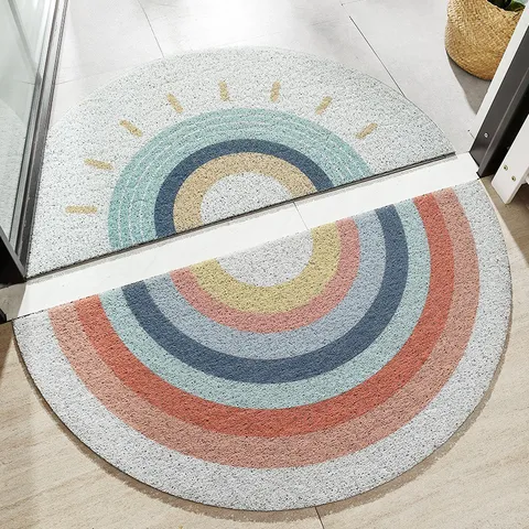 Zerbino a Semicerchio in PVC Anello di Filo Antiscivolo Tappetino Resistente all'Usura Zerbino d'Ingresso Decorazioni per la Casa