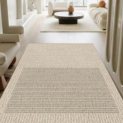 Tappetino in PVC Stile Wabi Sabi Porta d'Ingresso Resistente allo Sporco Antiscivolo Tagliabile Tappeto Anello di Seta Geometrico Corridoio