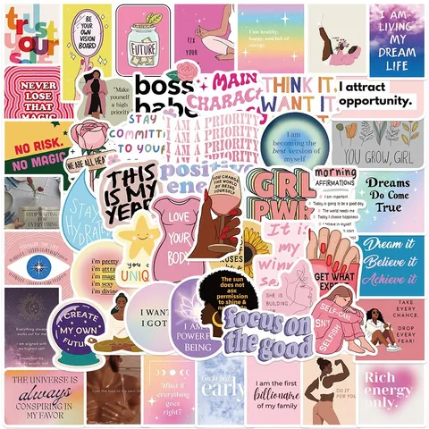Vision Board Citations Motivationales Autocollants PVC Imperméables DécalcomANIES Énergie Positive Pour Ordinateur Portable Bouteille D'Eau Téléphone
