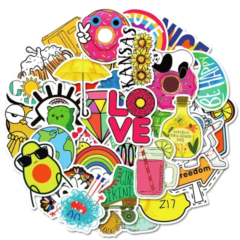 Wasserdichte Cartoon Graffiti Aufkleber PVC Dekorative Abziehbilder Für Laptop Gepäck Wasserflasche Skateboard Handwerk