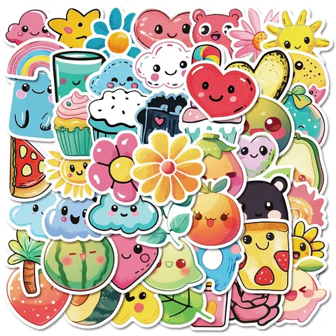 Süße Cartoon Graffiti Aufkleber Wasserdichte Vinyl Abziehbilder Für Wasserflasche Laptop Sammelalbum Und Tägliche DIY Dekoration