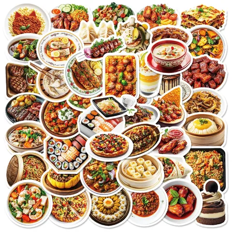 Mitternacht Diner Food Stickers Wasserdichte PVC Cartoon Deko Aufkleber Für Handkonto IPad Handyhülle Wasserbecher