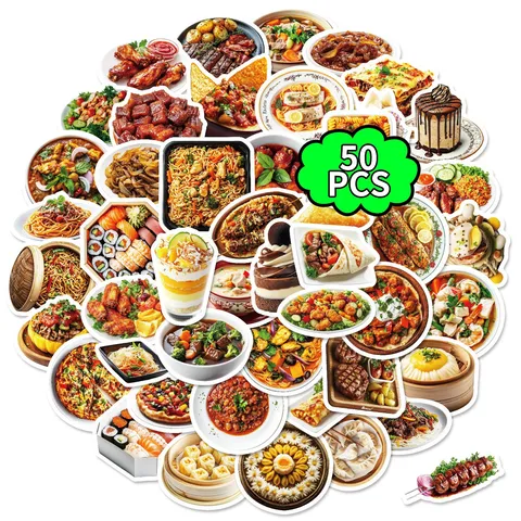 Mitternacht Diner Food Stickers Wasserdichte PVC Cartoon Deko Aufkleber Für Handkonto IPad Handyhülle Wasserbecher