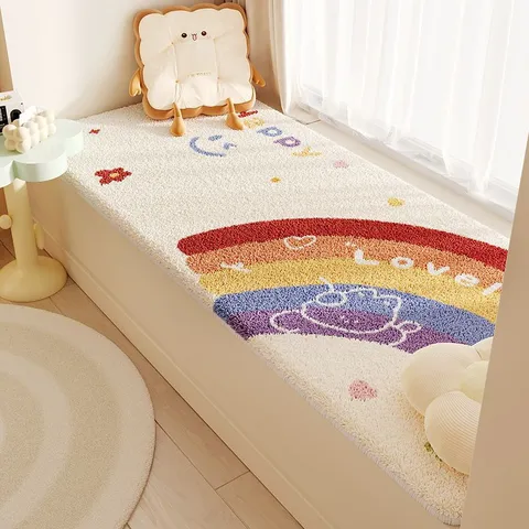 Carino Cartone Animato Arcobaleno Tappetino Finestra Poliestere Stampato Tappetino Soggiorno Camera Letto Antiscivolo