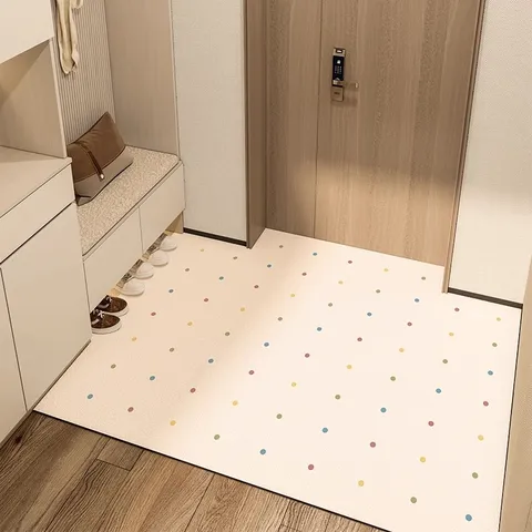 Tappetino per Porta in Pelle PVC Minimalista Antiscivolo Resistente all'Usura Tappetino d'Ingresso Stampa Geometrica Corridoio