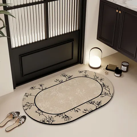 Luxury Diatomite Bath Mat Absorbent Non-Slip Floor Mat Fast Drying Bathroom Rug for Home Decor