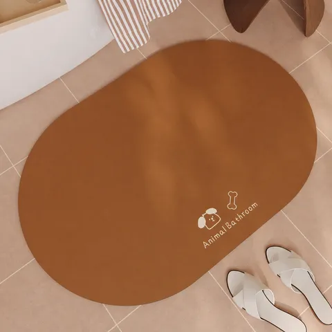 Tappetino da Bagno in Terra Diatomacea Moderna Semplice Assorbente Antiscivolo Ad Asciugatura Rapida Carino Motivo Animale Domestico