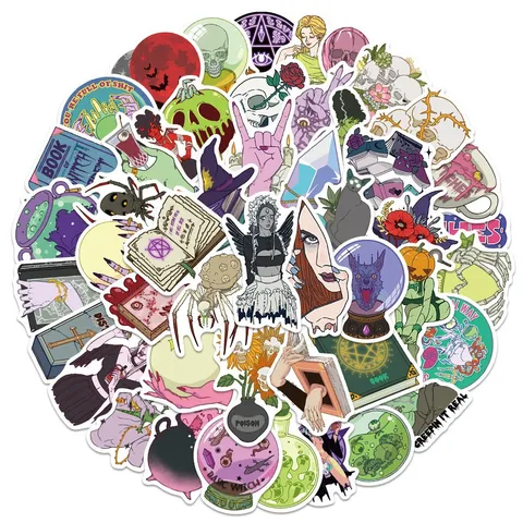Halloween Horror Hexe Wasserdicht Graffiti Aufkleber Gepäck Skateboard Gitarre Laptop Dekoration