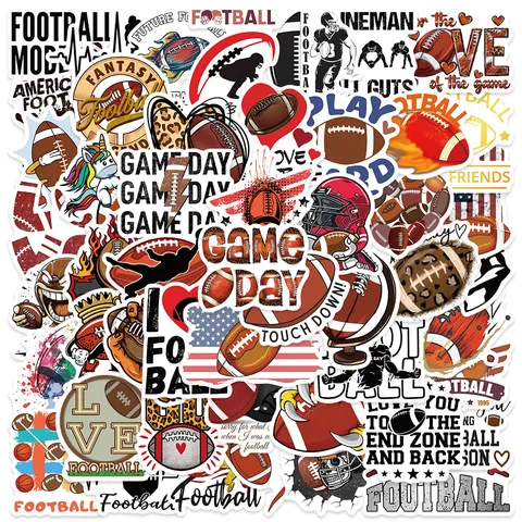 Waterproof PVC Rugby Sports Stickers DIY Decals For Laptop Phone Helmet Luggage Decorative Vinyl Stickers