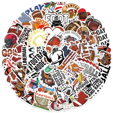 Waterproof PVC Rugby Sports Stickers DIY Decals For Laptop Phone Helmet Luggage Decorative Vinyl Stickers