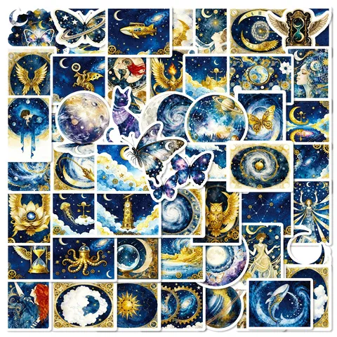 Kosmische Steampunk Aufkleber Wasserdichte PVC Abziehbilder Für Journaling Scrapbooking Tagebuch Schreibwaren DIY Dekoration