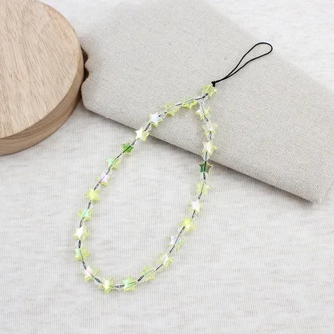 Sweet Acrylic Beaded Phone Chain For Women Star Heart Bowknot Phone Lanyard Handmade Cute Bag Charm CCD Camera Strap