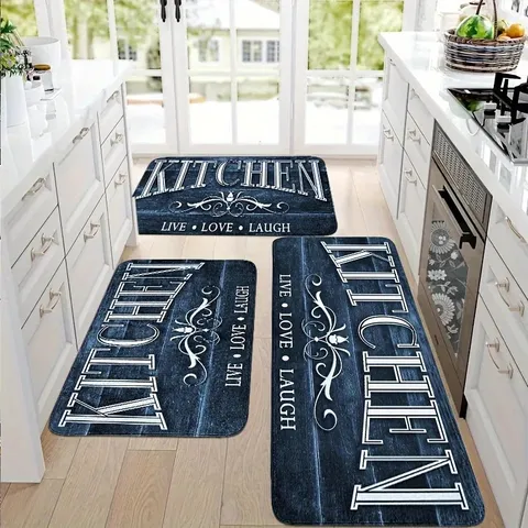 American Style Kitchen Mat Set Non-Slip Polyester Floor Rug Washable Runner Mat For Home Kitchen Decor
