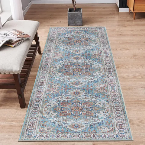 Bohemian Persian Kitchen Rug Runner Absorbent Wear Resistant Non Slip Floor Mat For Hallway Entryway Living Room Decor