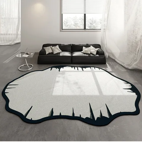 Modern Minimalist Abstract Geometric Pattern Area Rug Non Slip Soft Polyester Living Room Bedroom Floor Mat