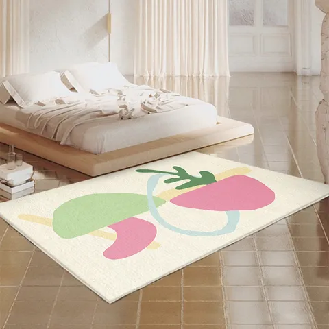 Nordic Minimalist Abstract Geometric Printed Polyester Carpet Soft Non-Slip Living Room Bedroom Bedside Rug Home Decor