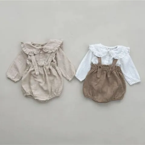 Mameluco de Verano de Poliéster para Bebé Unisex Estilo Bosque Tirantes Triángulo Jumpsuit Casual Diario