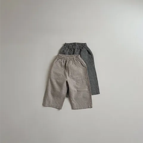 Pantalón Casual de Bebé y Niño Pequeño Puro Algodón Retro Rayado Suelto Pantalón Largo Bebé Ropa de Exterior Diaria Lindos Pantalones de Niños
