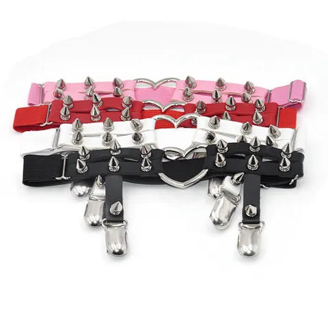 Punk Harajuku Ecopelle Cuore Anello Rivetto Giarrettiera Gotico Gamba Anello Imbracatura Corpo Gioielli Per Donne