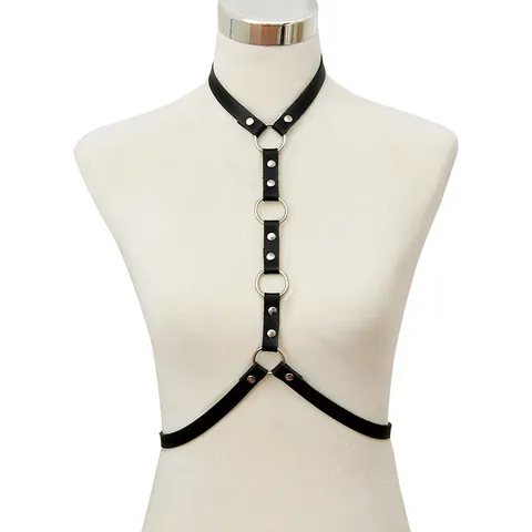 Punk Harajuku Ecopelle Imbracatura Corporea Anello O Girocollo Cintura Gotica Sexy Locale Notturno Spettacolo Palcoscenico Gioiello per il Corpo