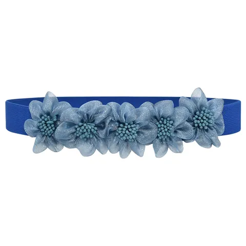 Γυναικεία Μόδα Ελαστική Ζώνη Stretch Floral Applique Φόρεμα Πουλόβερ Παλτό Ζώνη Μέσης Διακοσμητική Λεπτή Ζώνη Μέσης