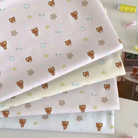 Cute Cartoon Bear Polka Dot Tablecloth Flannel Soft Student Dorm Desk Cover Printed Decorative Cloth Bedroom Furniture Dust Protector Fabric