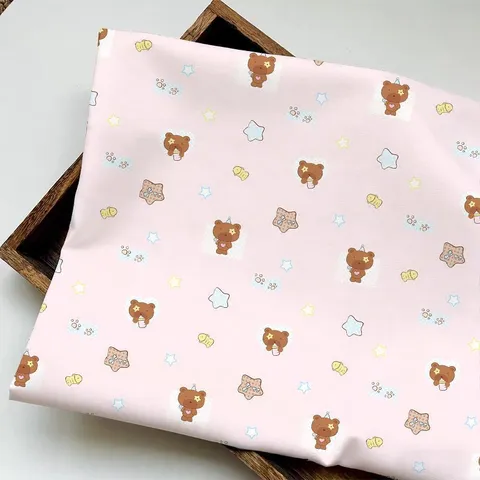 Cute Cartoon Bear Polka Dot Tablecloth Flannel Soft Student Dorm Desk Cover Printed Decorative Cloth Bedroom Furniture Dust Protector Fabric