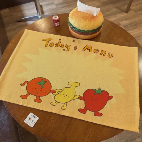 Cartoon Dog Cat Print Cotton Linen Tablecloth Cute Animal Pattern Place Mat For Dining Table Dormitory Decor Washable Desktop Background Cloth
