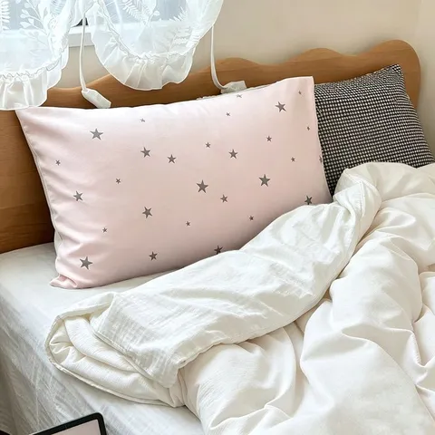 Koreanischer Ins-Stil Sternenmuster Plüschkissen Minimalistisches Schachbrett Sofa Rückenlehne Kissen Weiches Dekoratives Dekokissen Für Schlafzimmer Wohnzimmer