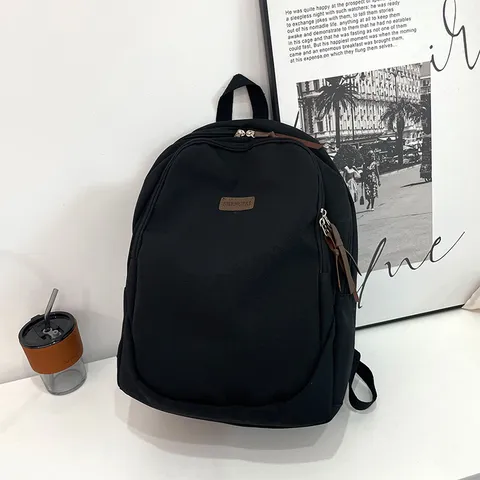 Lockerer Nylon Rucksack Für Herren Damen Unisex Reise Laptop Schultasche Stilvoll Karo Einfarbig Tagesrucksack