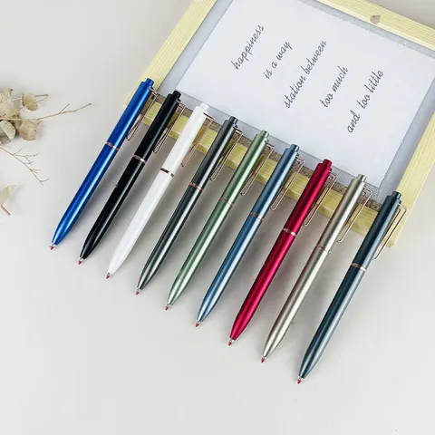 Business Büro Einziehbar Metall Gelstift Roségold Clip Feine Kugelspitze Glattes Schreiben Signatur Stift Für Schule