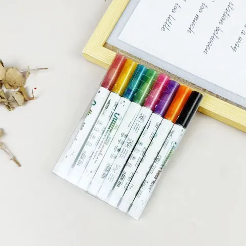 Kleurrijke Glitter Dubbele Lijn Contour Pennen DIY Handboek Neon Markers Markeerstiften Tekenen