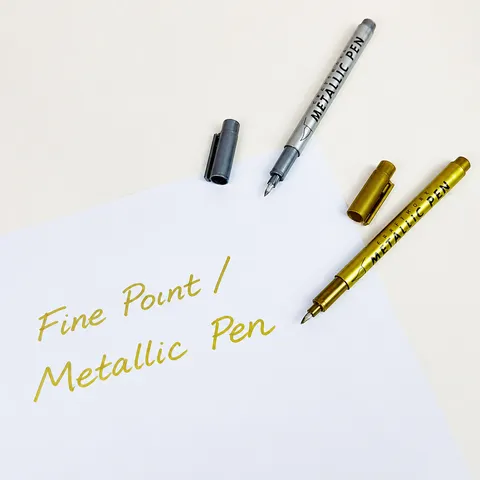 Stylo Marqueur Métallique Haute Brillance Or Argent Pointe Souple DIY Artisanat Stylo Peinture à l'Huile Pour Dessin de Compte à Main