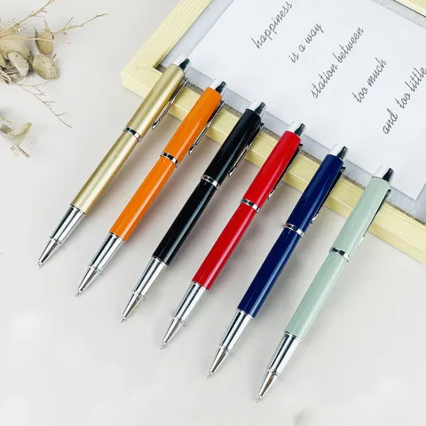 Metall Gelschreiber Feine Spitze Business Büro Signierstift Metallgehäuse Taschenclip Schreibstift Mehrfarbig Schreibwaren Geschenk