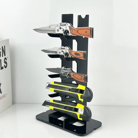 Acryl Klapptaschenmesser Display Ständer Mehrschichtige Vertikale Aufbewahrung Regal Desktop Organizer Halter Für Outdoor Camping Werkzeuge