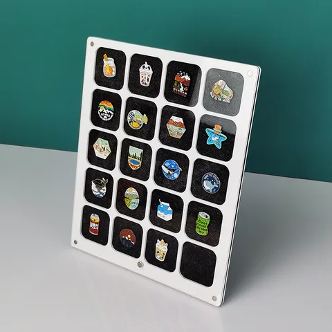 Acryl Abzeichen Vitrine Wandmontage Pin Aufbewahrungsbox Filzrückwand Sammler Medaille Halter Schaukasten