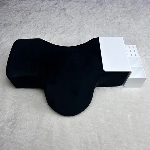 Ergonomic Memory Foam Eyelash Extension Pillow And Acrylic Tool Storage Rack Salon Neck Support Pillow Set