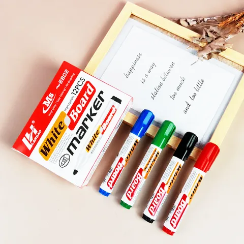 Ölbasierter Whiteboard-Marker Wasserdicht Schnelltrocknend Schwarz Blau Rot Grün Marker Stifte Für Büro Schule Schreiben