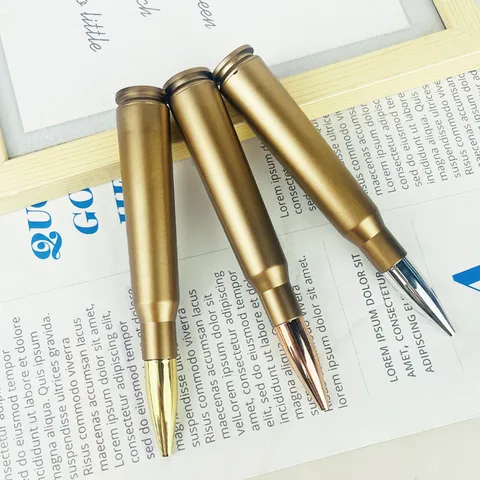 Kreativer Patronenförmiger Kugelschreiber Metall Rotierender Gelschreiber Bürobedarf Schreibstift Geschenk