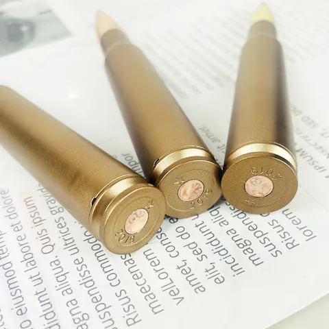 Kreativer Patronenförmiger Kugelschreiber Metall Rotierender Gelschreiber Bürobedarf Schreibstift Geschenk