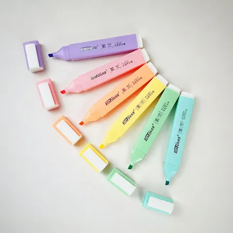 Pastel Highlighters Cute Aesthetic Highlighter Pens Assorted Mild Colors Slanted Tip Marker Pens For Students Journaling