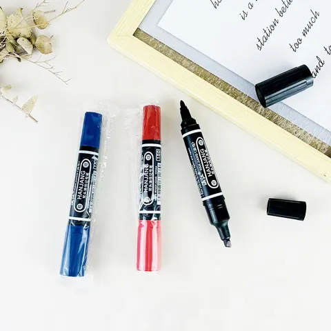 Großer Doppelköpfiger Permanentmarker Wasserdicht Ölbasierter Stift Schwarz Rot Blau Industrielle Konstruktion Markierungsstift