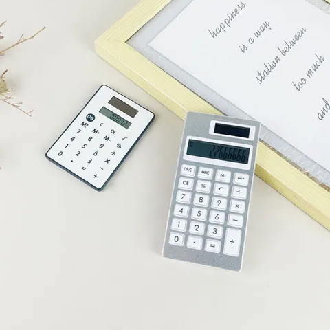 Calcolatrice Solare Portatile Minimalista 12 Cifre Mini Calcolatrice Elettronica Pulsante Silenzioso Studente Ufficio