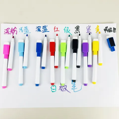 Magnetisch Whiteboard Marker Stift Feine Spitze Trocken Abwischbare Stifte Mit Radiergummi Kappe Büro Schule Schreibwaren
