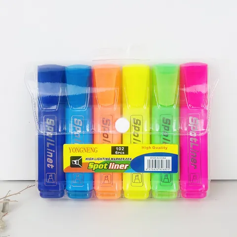 Kleurrijke Markeerstift Beitelpunt Fluorescerende Marker Set Plastic Kantoor School Kantoorartikelen Schrijfbehoeften