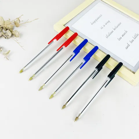 Creative Office Supplies Transparent Ballpoint Pens Multi Color Plastic Learning Writing Ballpoint Pen